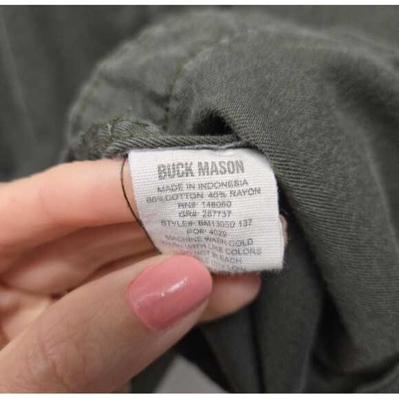 Buck Mason Shirt Men sz Small Gray Charcoal Button Up Cotton Casual Pocket - Picture 5 of 6